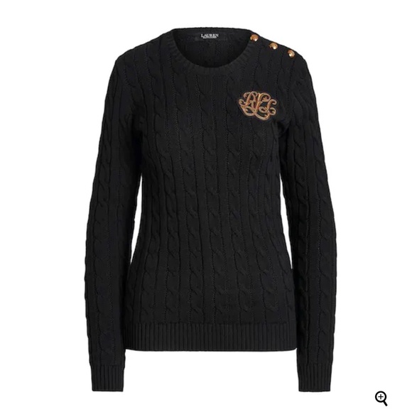 Lauren Ralph Lauren Montiva Button -Trim Cable - Knit Women’s Sweater - Picture 6 of 6
